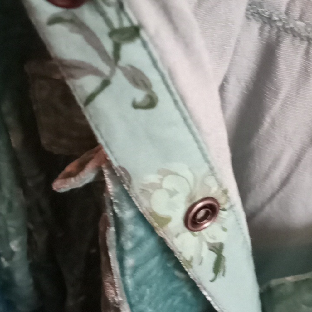 Sundance Top Snap Button Down Western Yoke Crushed Aquamarine Velvet Size Medium - Picture 9 of 11
